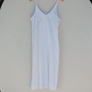 Pact Baby Blue/White Organic Cotton Slip Dress - L